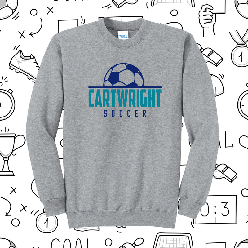 Cartwright Soccer- Port & Co™ Core Fleece Crewneck Sweatshirt- Athletic Heather