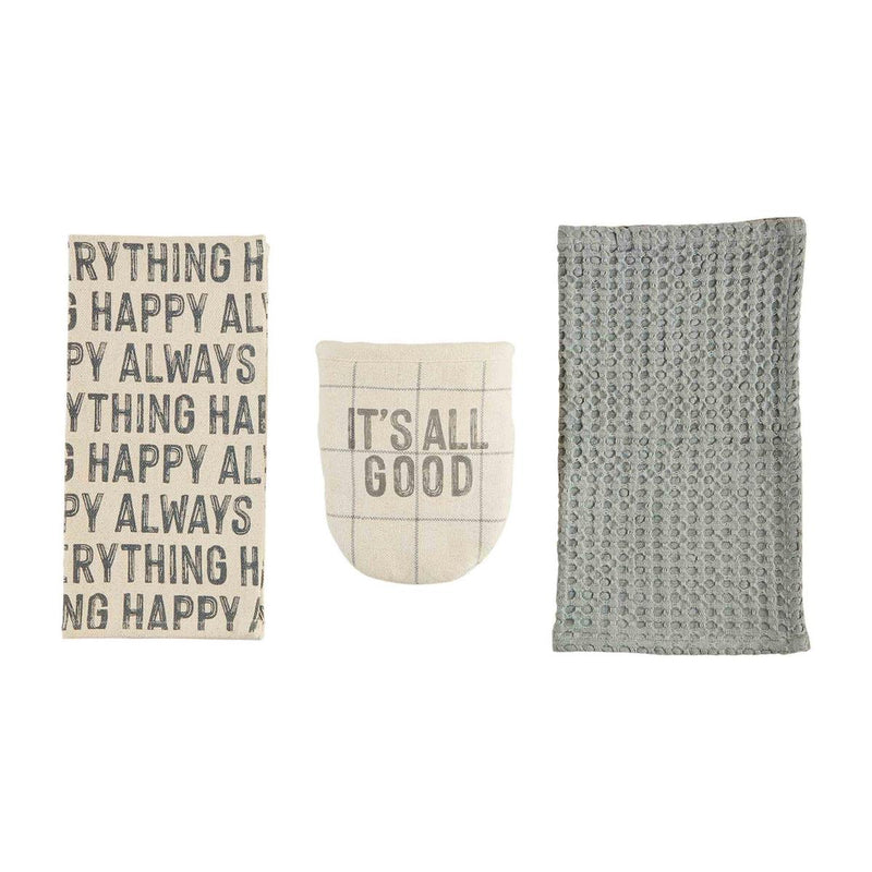 All Good Pot Holder Towel Set - Mud Pie