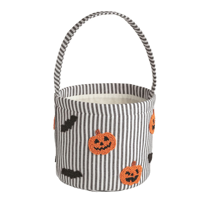 Halloween Canvas Candy Bucket – Beaded Icons - Mud Pie