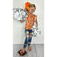 Gingham Football Girls Set - Orange