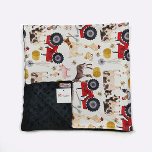 Farm Tractor Minky Blanket - Clover Cottage