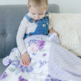 Purple & Blush Minky Baby Blanket