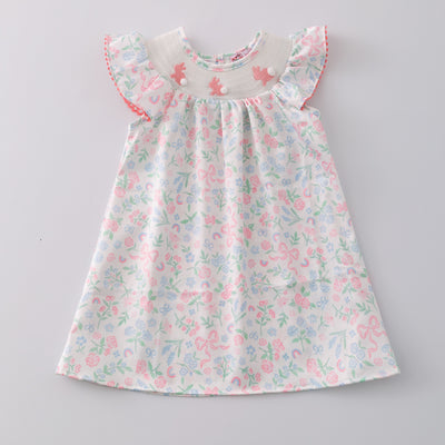 Cottontail Coquette Smocked Girls Dress - Clover Cottage