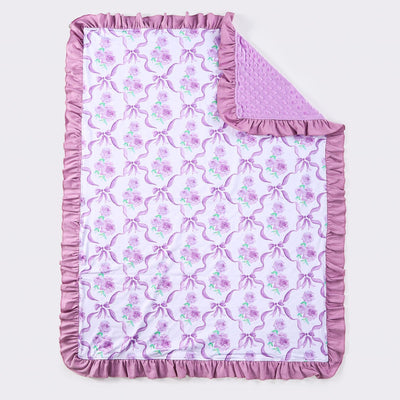 Plum Coquette Ruffle Minky Blanket - Clover Cottage