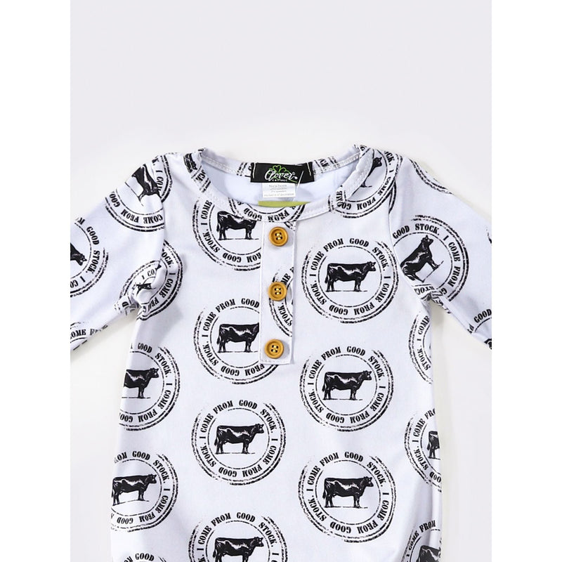 Good Stock Knotted Gown + Hat - Clover Cottage