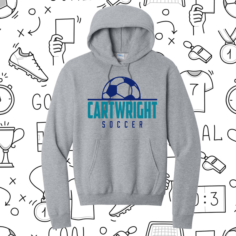 Cartwright Soccer- Port & Co™ Core Fleece Hooded Sweatshirt- Athletic Heather