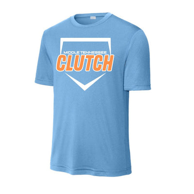 Clutch Softball Printed DRIFIT TShirt - Carolina Blue (Click for More Logo Options)(Short Sleeve and Long Sleeve)