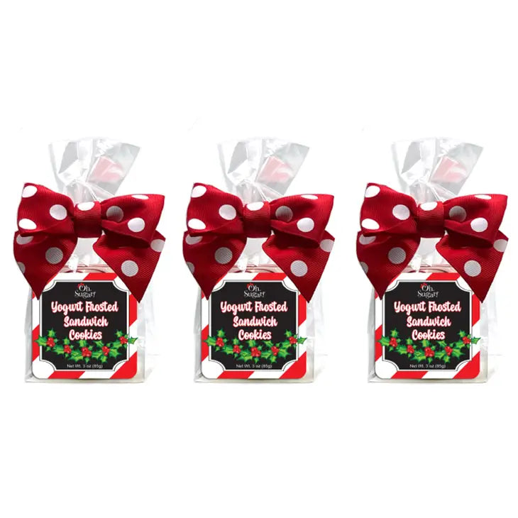 Holiday Christmas Yogurt Frosted Sandwich Cookie 3ct Bag