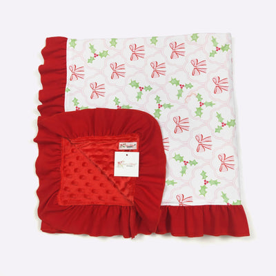 Bows & Mistletoes Minky Blanket - Clover Cottage