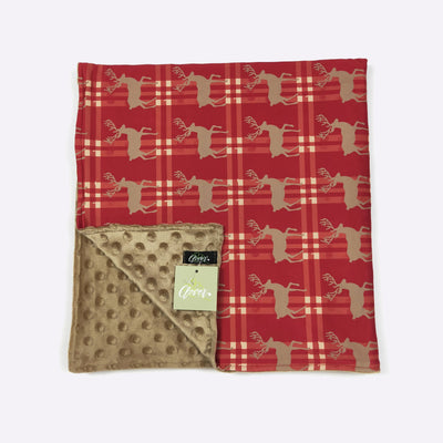 Tartan Deer Minky Blanket - Clover Cottage