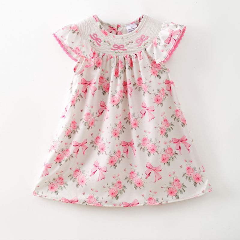 Rosebud Smocked Girls Dress - Clover Cottage