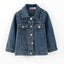 Girls Rhinestone Denim Button-Down Jacket - Clover Cottage