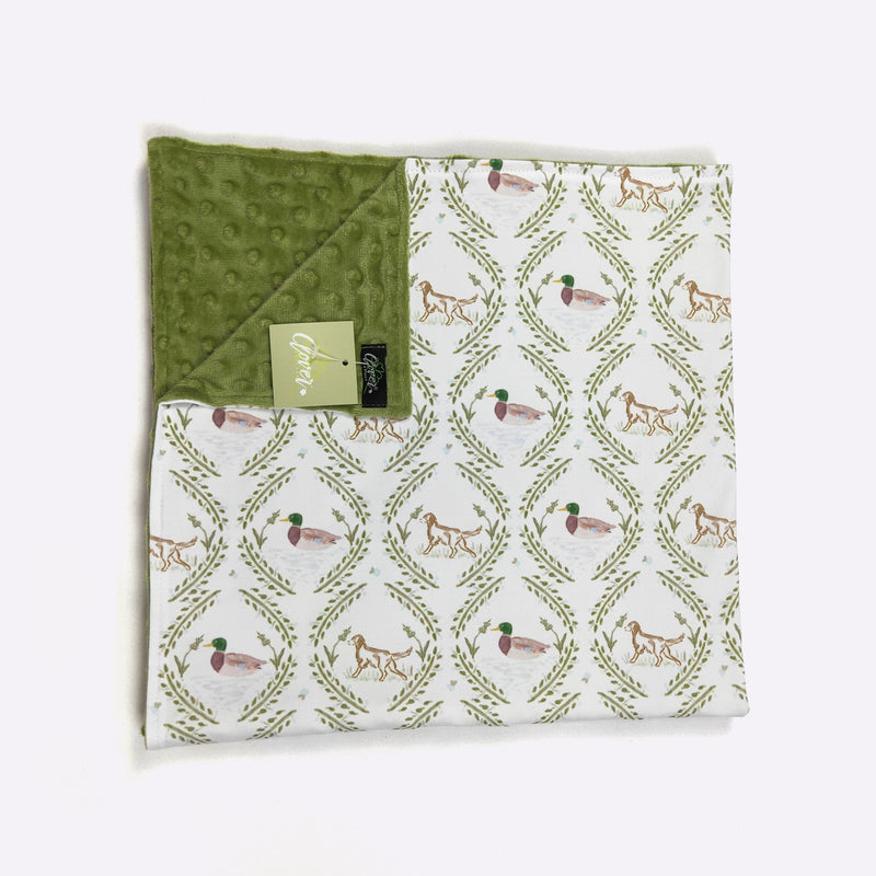 Hunting Heritage Duck Mallard & Dog Minky Blanket - Clover Cottage