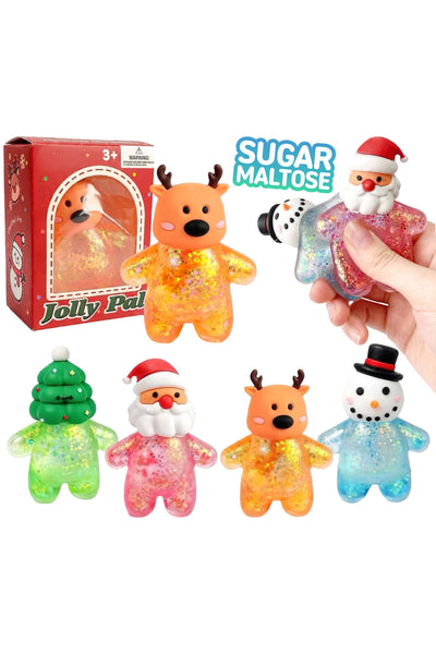 Cute Mini Christmas Variety Glittery Maltose TPR Squishy - Cap Zone