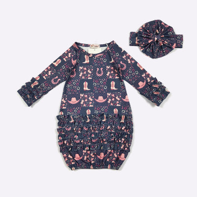 Preppy Cowgirl Ruffle Gown & Bow Set – Clover Cottage