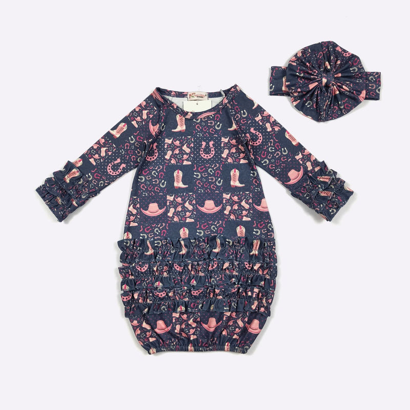 Preppy Cowgirl Ruffle Gown & Bow Set – Clover Cottage