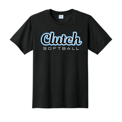 Clutch Softball Printed TShirt - Black (Click for More Logo Options)