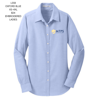 MTPS Port Authority® Women's SuperPro™ Oxford Shirt LS58- Embroidered