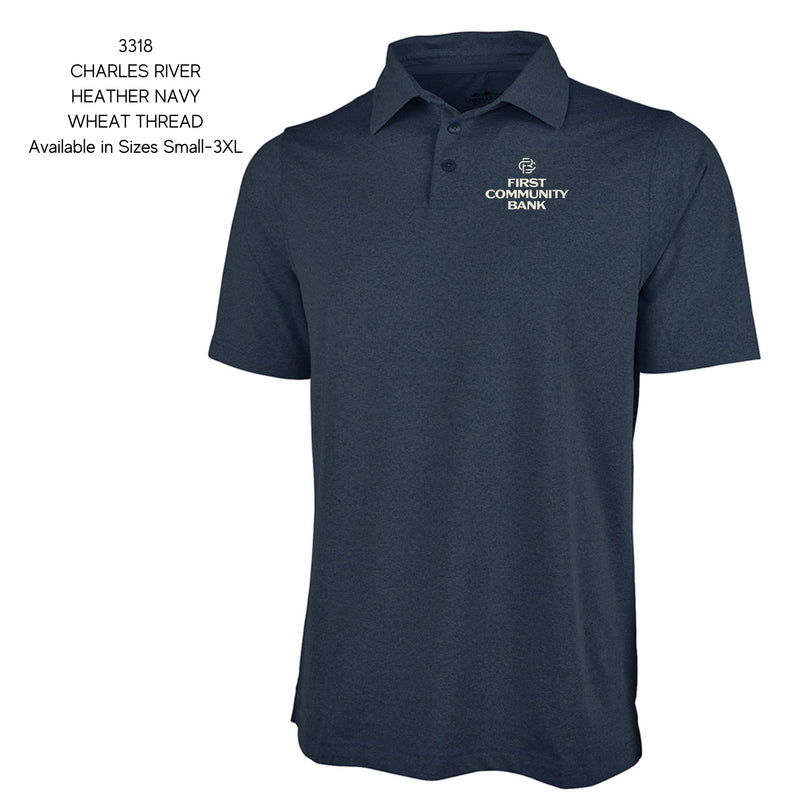 FCB Charles River Heather Navy Polo