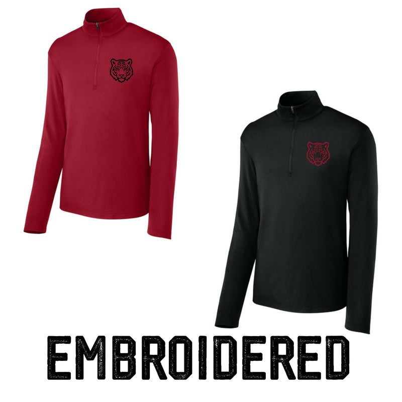 Thomas Tigers Embroidered Unisex ¼-Zip Performance Pullover (Paw Print or Tiger Head) ST672
