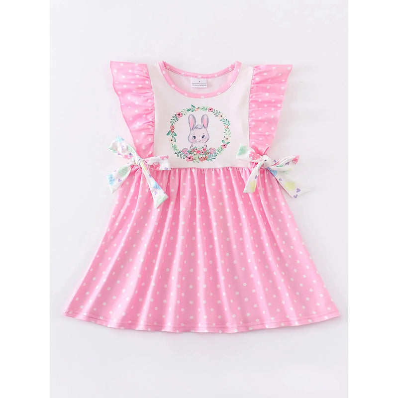 Pink Rabbit Ruffle Girl Dress