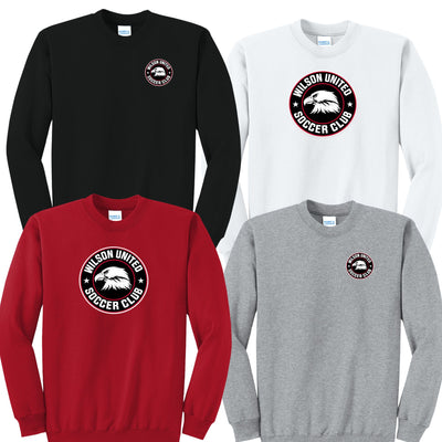 Wilson Soccer Club Printed Port and Co Crewneck Sweatshirt (Click For Logo Options)