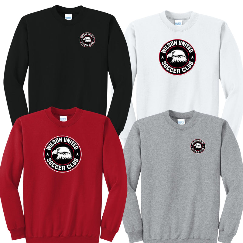 Wilson Soccer Club Printed Port and Co Crewneck Sweatshirt (Click For Logo Options)
