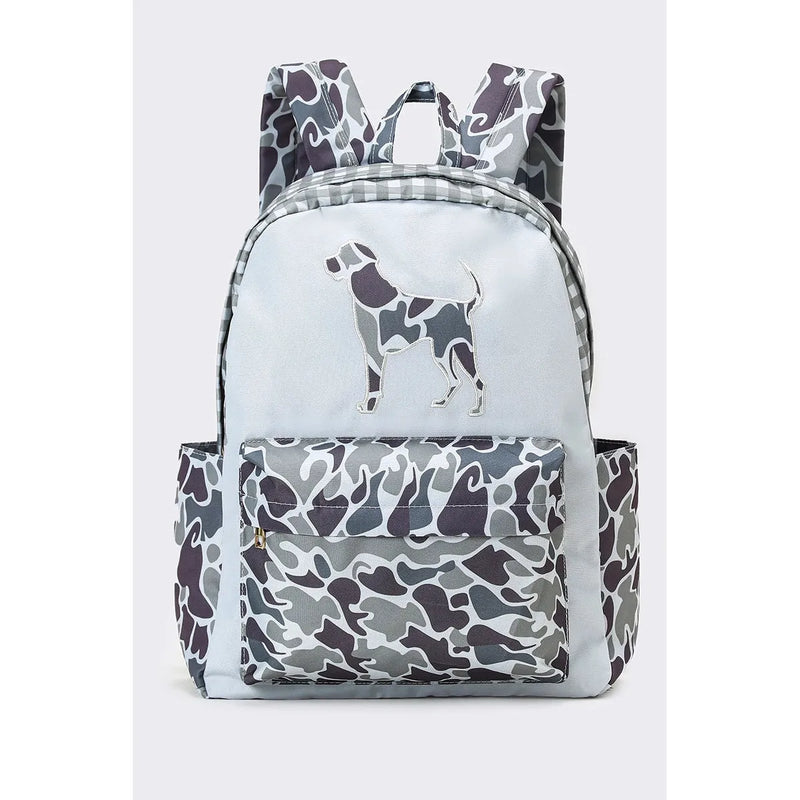 Hunting Dog Applique Printed Kids Backpack