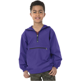 Youth Purple - Pack-N-Go Pullover - Charles River