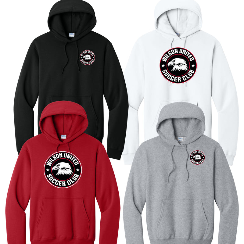 Wilson Soccer Club Printed Port and Co Hooded Sweatshirt (Click For Logo Options)