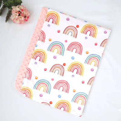 Rainbow Minky Baby Blanket