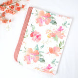 Pink & Gold Floral Minky Baby Blanket