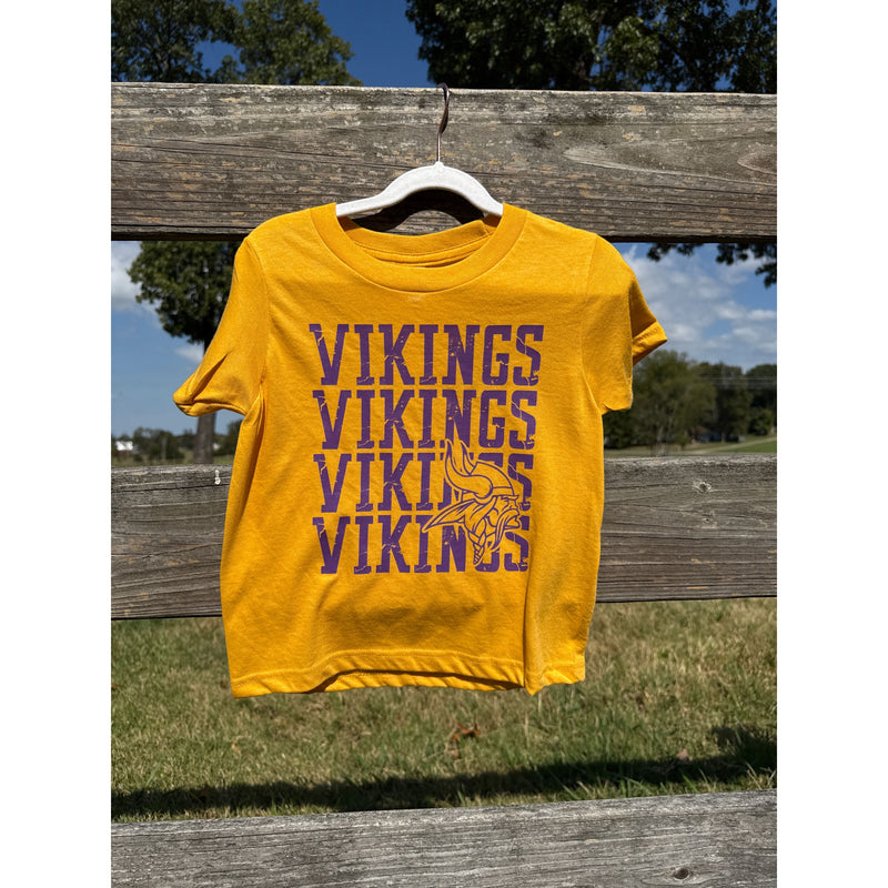 Yellow Tultex with Purple Vikings with Mascot Head