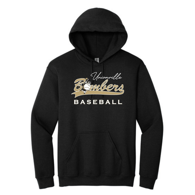 Bombers Baseball Printed Hoodie- Black