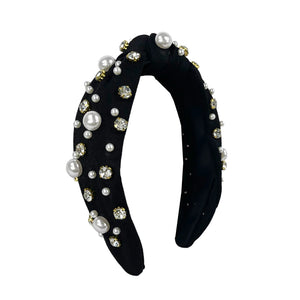 Black Pearl Top Knot Headband