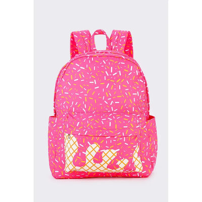 Pink Ice Cream Drip Backpack