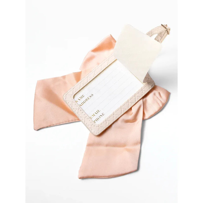 Bow Luggage Tag - Blush