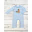 Blue Stripe Baby Boy Dog & Duck Appliqué Romper