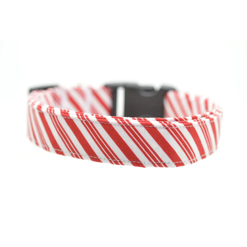 Candy Cane Strip Dog Collar - Monogrammed