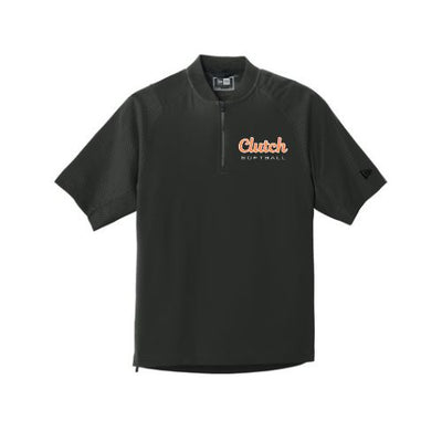 Clutch Softball Cage Short Sleeve 1/4 Zip - Black (Click for More Logo Options)