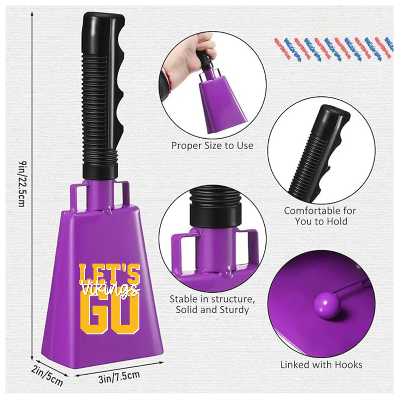 “Let’s Go Vikings” Purple Cowbell – Get Loud, Stay Proud!