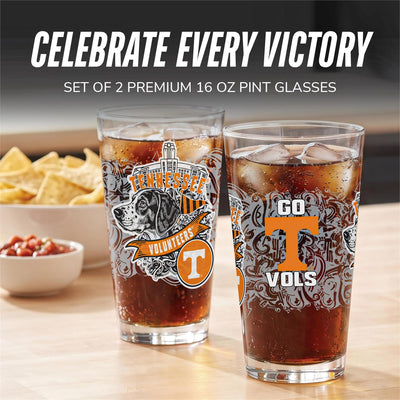 UT 16oz Pint Glasses, Set of 2
