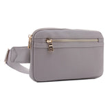Leather Slim Fanny Pack - Grey