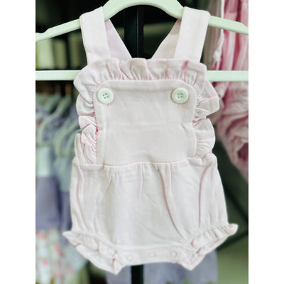 Knit Ruffle Sunsuit - Pink - Monogrammable