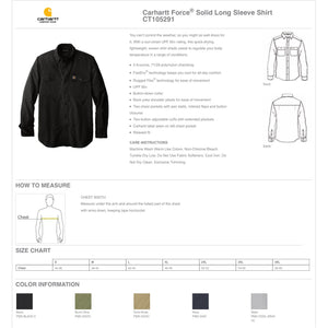 JKL/SPS Carhartt Force Solid Long Sleeve Shirt - CT105291