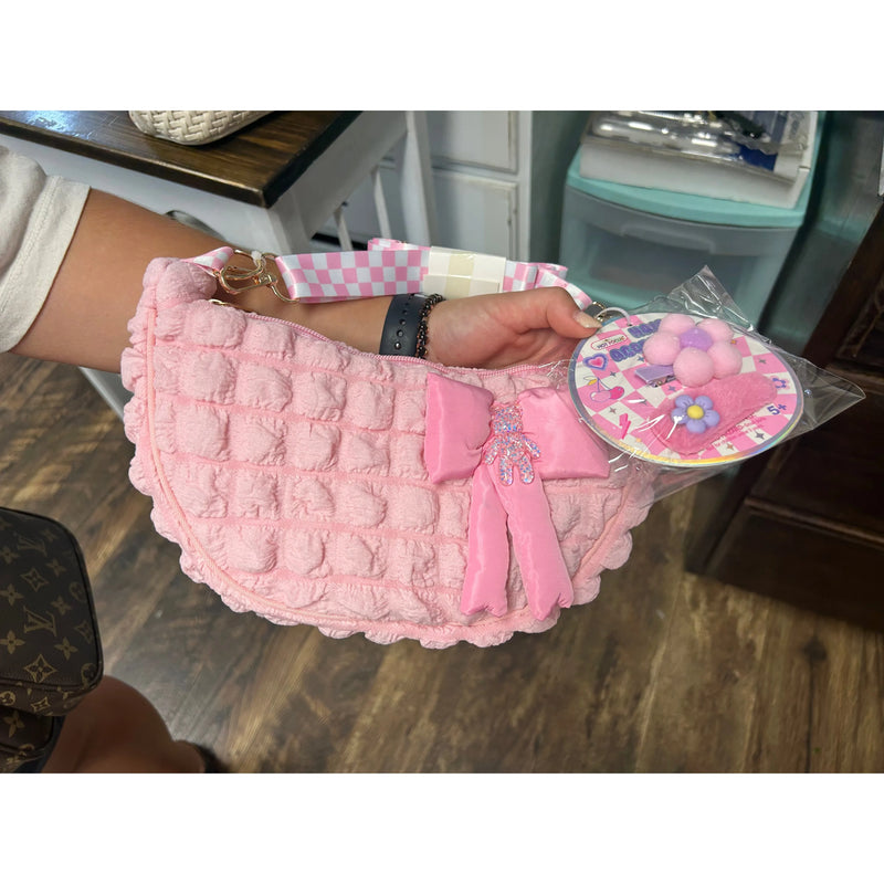 Bowtiful Puffer Crossbody - Hot Focus