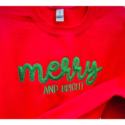 Merry & Bright Glitter Applique Sweatshirt