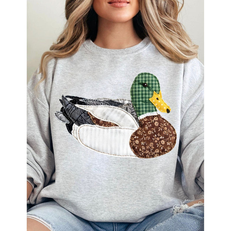 Printed Applique Mallard Duck Sweatshirt