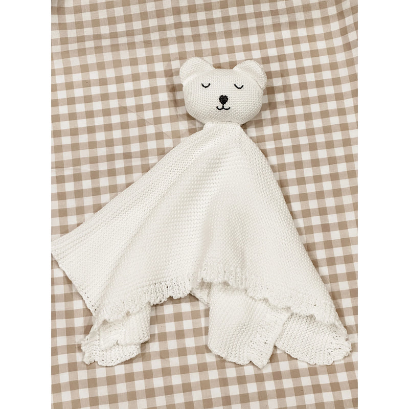 Knit Bear Lovey  - White