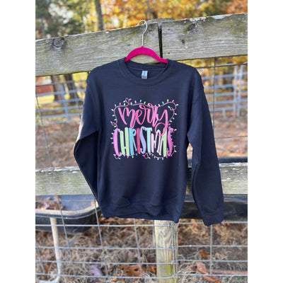 Neon Merry Christmas Printed Sweatshirt